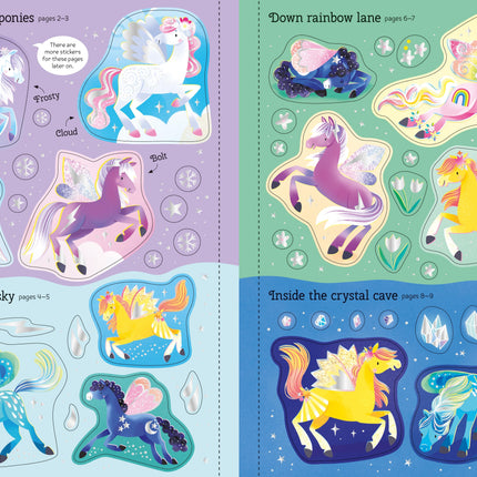 A cincea pagina a cartii Sparkly Fairy Ponies Sticker Book