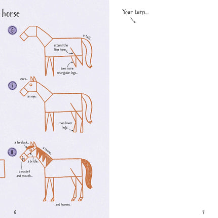 A patra pagina a cartii Step-by-step Drawing Horses and Ponies