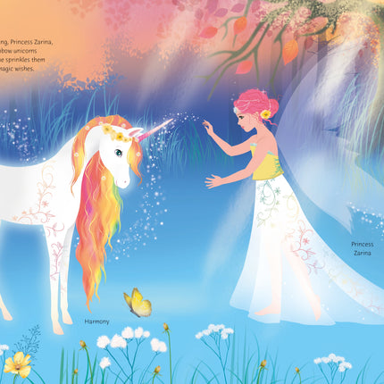 A cincea pagina a cartii Sticker Dolly Dressing Rainbow Unicorns