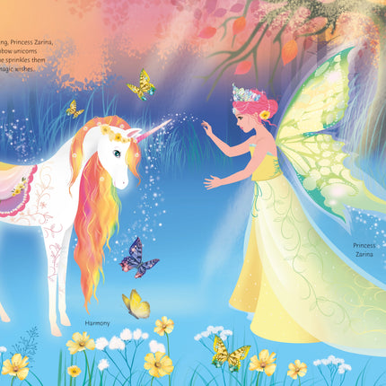 A sasea pagina a cartii Sticker Dolly Dressing Rainbow Unicorns