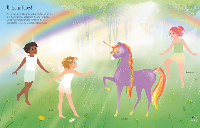 Prima pagina a cartii Sticker Dolly Dressing Rainbow Unicorns