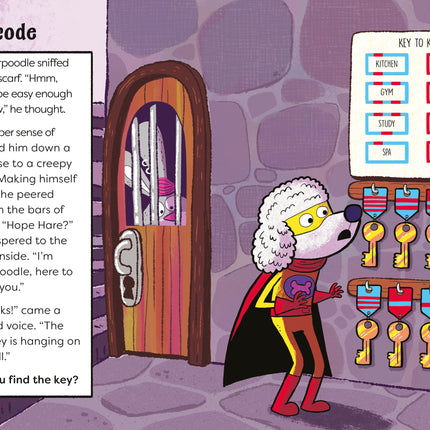 A doua pagina a cartii Superpoodle and the Mega Blaster