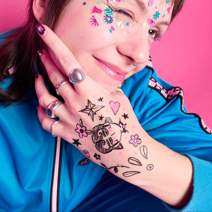 tatuaje create cu kit tatuaje temporare OMY - tattoo art - I Love You - miniLama