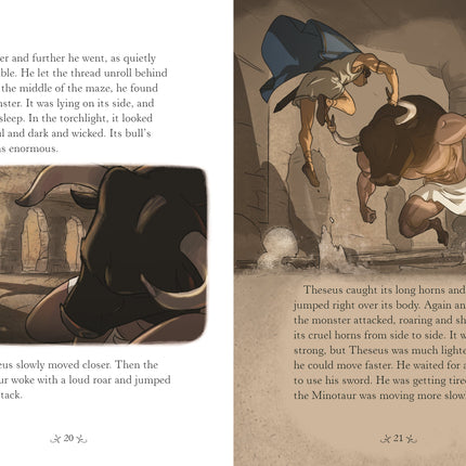 A doua pagina a cartii Theseus and the Minotaur