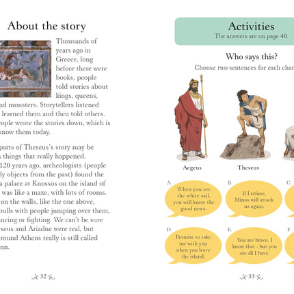 Prima pagina a cartii Theseus and the Minotaur