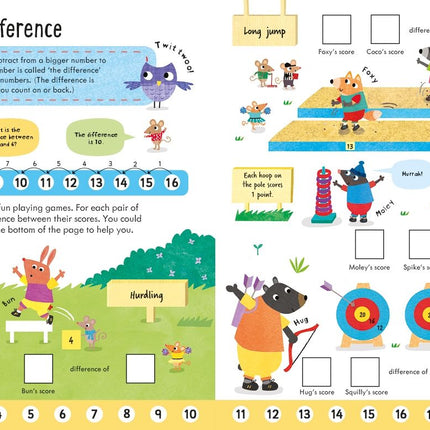 Pagini cu exerciții de limba engleză din Usborne English and Maths Giant Workbook 5–6