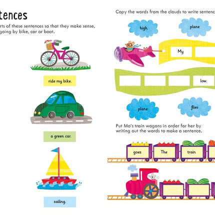 A doua pagina a cartii Usborne Workbooks Grammar & Punctuation 5-6