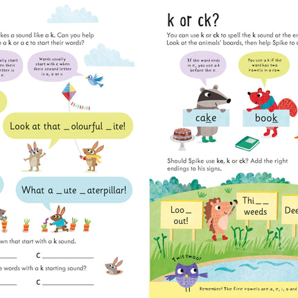 Prima pagina a cartii Usborne Workbooks Spelling 5-6