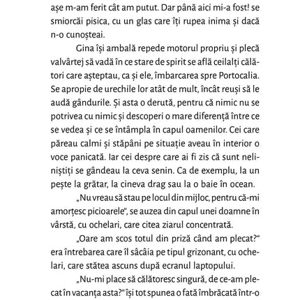 A patra pagina a cartii Vacanță în Portocalia
