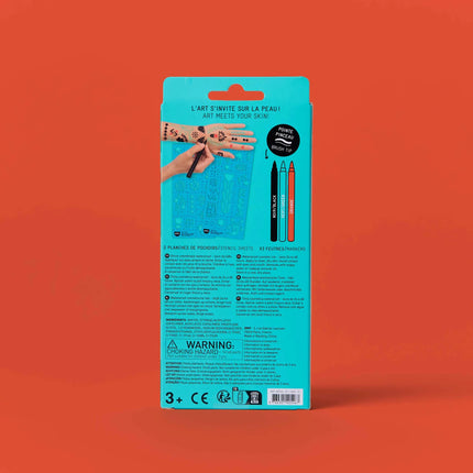 verso pachet kit creativ tatuaje temporare OMY tattoo art - Flower Power - miniLama