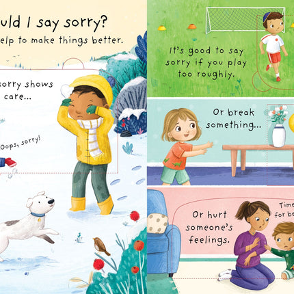 Prima pagina a cartii Why should I say sorry? 