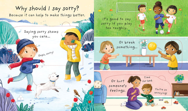 Prima pagina a cartii Why should I say sorry? 