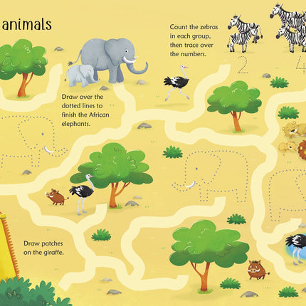 A doua pagina a cartii Wipe-Clean Animal Activities