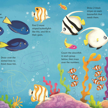 A doua pagina a cartii Wipe-Clean Aquarium Activities