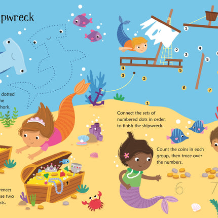A treia pagina a cartii Wipe-Clean Mermaid Activities