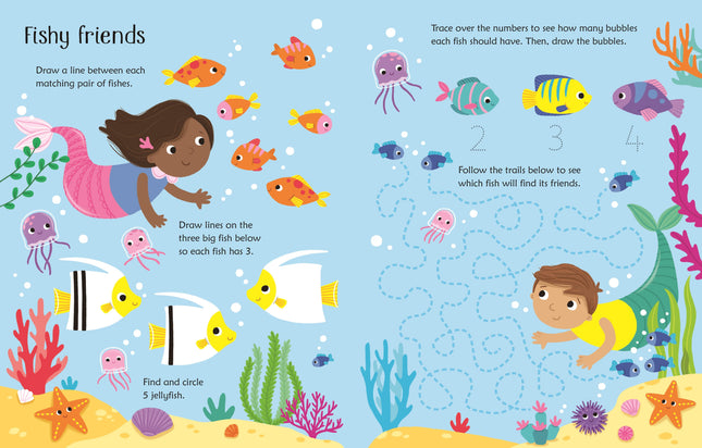 Prima pagina a cartii Wipe-Clean Mermaid Activities
