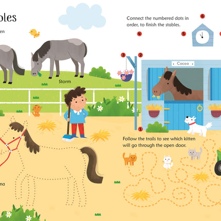 A doua pagina a cartii Wipe-Clean Pet Activities 