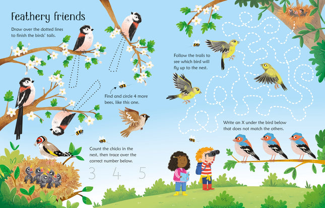 Prima pagina a cartii Wipe-Clean Spring Activities