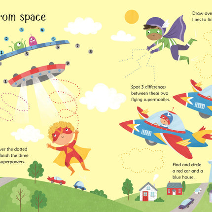 Prima pagina a cartii Wipe-Clean Superhero Activities