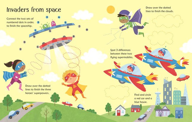 Prima pagina a cartii Wipe-Clean Superhero Activities