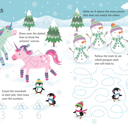 A doua pagina a cartii Wipe-Clean Unicorn Activities