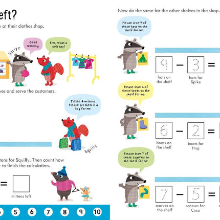Exerciții de logică matematică în Usborne Workbooks Subtracting 5-6