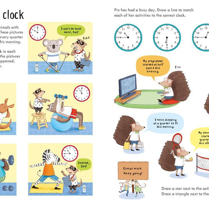 Usborne Workbooks Telling the Time 7-8 copertă carte educativă despre citirea orei